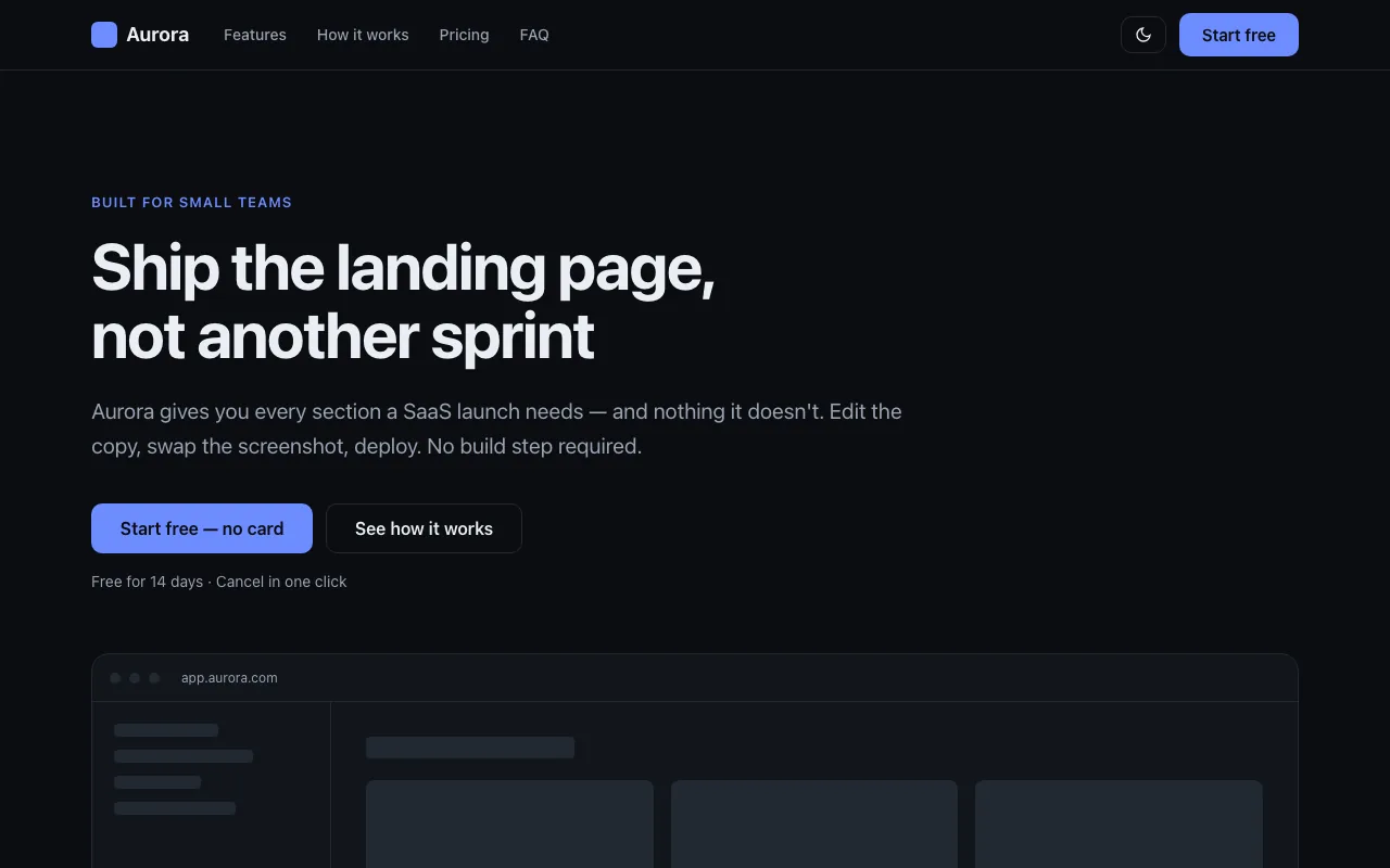 Aurora in the dark theme