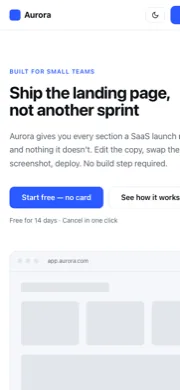Aurora on a phone-width screen