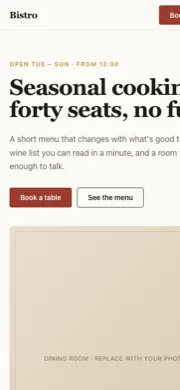 Bistro at phone width