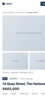 Property page at phone width