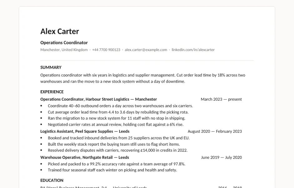 Resume, cover letter and references — ATS-friendly Word templates preview