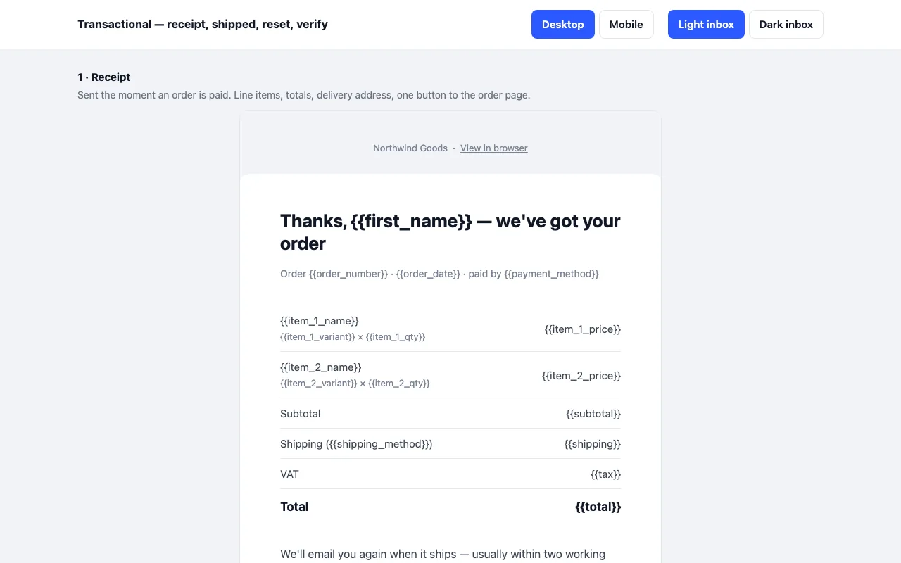 Transactional preview