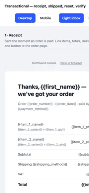 Preview page at phone width
