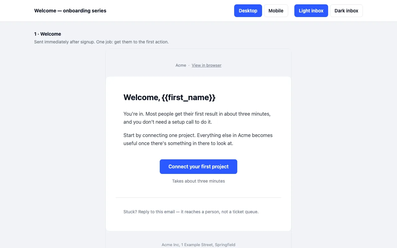 Welcome preview